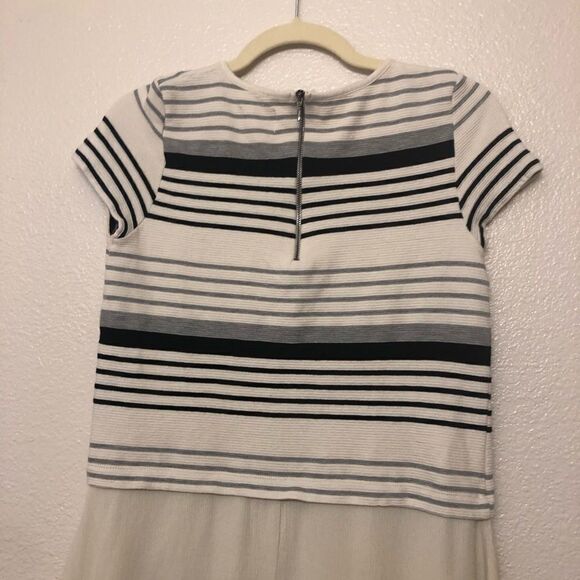 Anthropologie Deletta Tunic black and white striped Top hi low crew neck tunic S - Picture 5 of 13